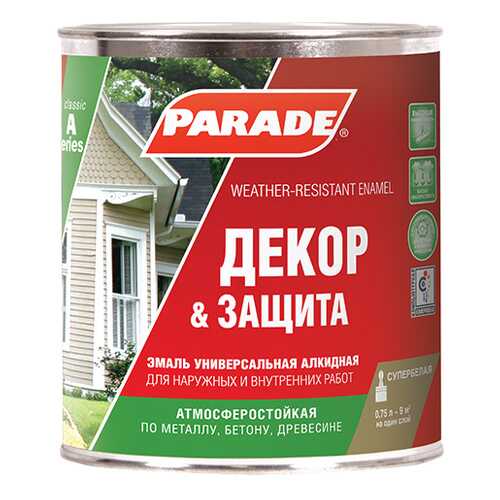 Эмаль Parade А1 Декор&Защита база А матовая 0,75л в Аксон