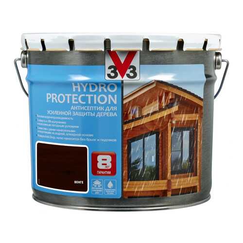 V33 Hydro Protection антисептик для усиленной защиты дерева 9 л, Цвет венге в Аксон