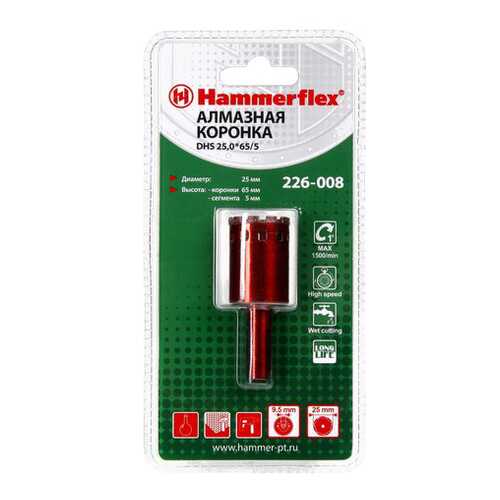 Алмазная коронка по керамограниту/стеклу Hammer Flex 226-008 (58971) в Аксон